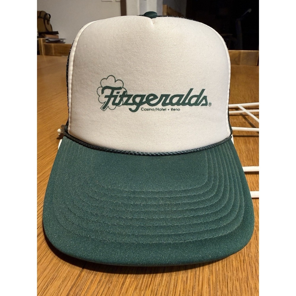 Vintage Fitzgeralds Casino Hotel Reno Trucker Hat Snapback Nissin Cap Green USA